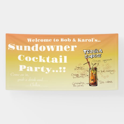 Sundowner Tequila Cocktail Party Banner (Horizontal)