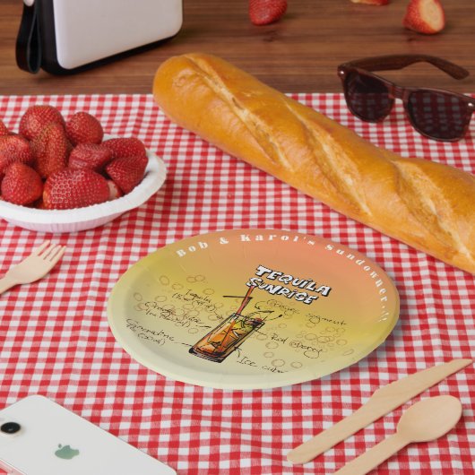 Sundowner Tequila Cocktail Party Paper Tellers Pappteller (Picknick)