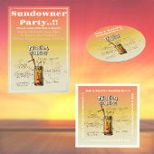 Sundowner Tequila Cocktail Party Runder Pappuntersetzer