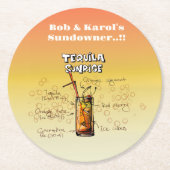 Sundowner Tequila Cocktail Party Runder Pappuntersetzer (Vorderseite)