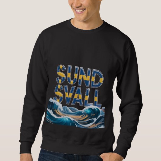 Sundsvall Artistic Ocean Waves Graphic Sweatshirt (Vorderseite)