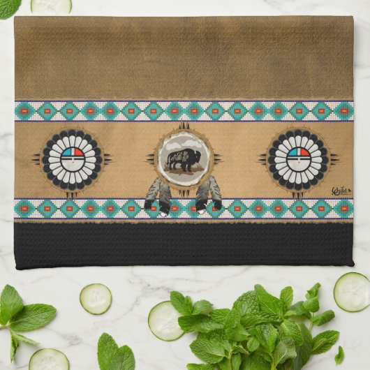 Sunface und Büffel Handtuch (Gefaltet)