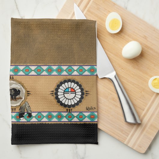 Sunface und Büffel Handtuch (Viertel Falte)