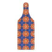 Sunfire Tile - Orange and Blue Sunburgh Pattern Schneidebrett (Vorderseite)