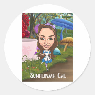 Sunfloah Gal in Wonderland Portrait Aufkleber