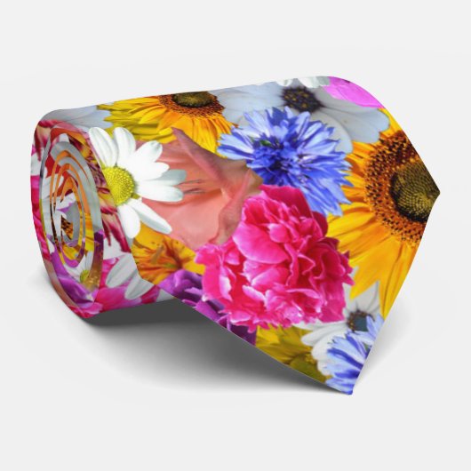 SUNFLOW-PATTER IN VERSCHIEDENEN FARBEN KRAWATTE (Gerollt)
