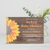 Sunflow Wood GRILLEN Paare Kinderdusche Einladung (Stehend Vorderseite)