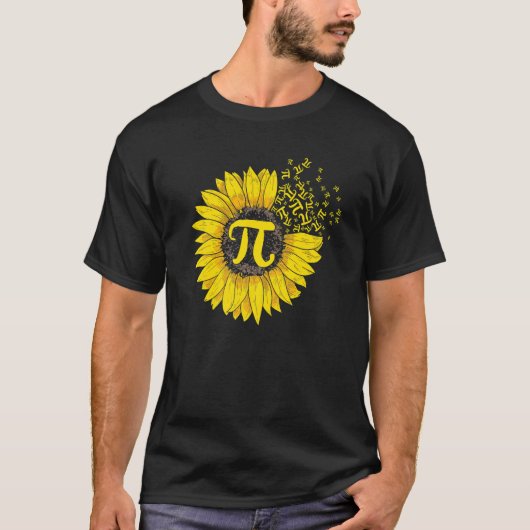 Sunflower 3 14 Pi Number Symbol 100th day of Schoo T-Shirt (Vorderseite)