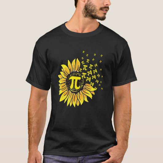Sunflower 3 14 Pi Number Symbol 100th day of Schoo T-Shirt (Vorderseite)