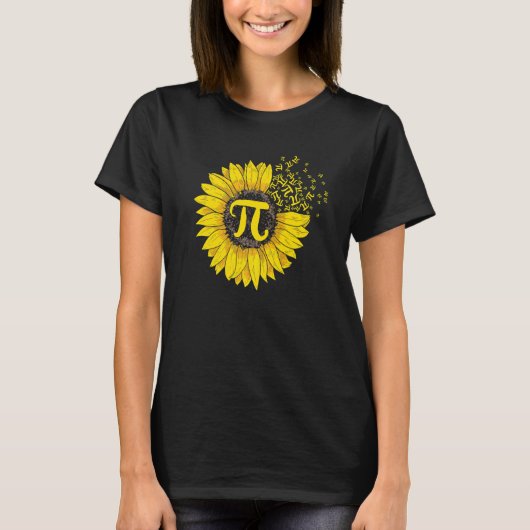 Sunflower 3 14 Pi Number Symbol 100th day of Schoo T-Shirt (Vorderseite)