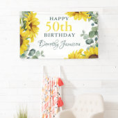 Sunflower 50th Birthday Party Banner (Insitu)