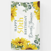 Sunflower 50th Birthday Party Banner (Vertikal)