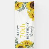 Sunflower 70th Birthday Party Photo Banner (Vertikal)
