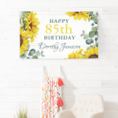 Sunflower 85th Birthday Party Banner (Insitu)