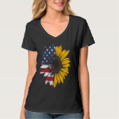 Sunflower American Flag Flower Petals Patriotic 4t T-Shirt (Vorderseite)