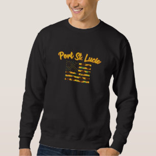 Sunflower American Flag Port St Lucie Patriotic Fl Sweatshirt