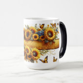 Sunflower and Butterfly Mug Wrap Verwandlungstasse (VorderseiteRechts)