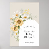 Sunflower and Daisy Baby Shower Welcome Poster (Vorne)