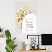 Sunflower and Daisy Bridal Shower Welcome Poster (Heimbüro)
