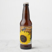 Sunflower and Horseshoe Country Western Wedding Bierflaschenetikett (Vorderseite)