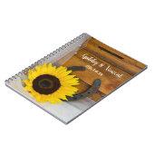 Sunflower and Horseshoe Country Western Wedding Notizblock (Linke Seite)