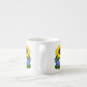 Sunflower and Hydrangea Custom Name Coffee Mug Espressotasse (Rückseite)