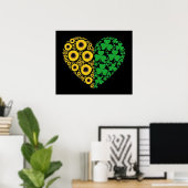Sunflower and Irish Shamrock Heart Poster (Heimbüro)