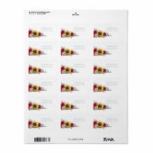 Sunflower and Red Rose Floral Address Label Adressaufkleber (Vorne)