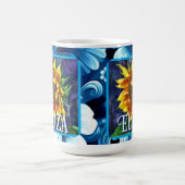 Sunflower at Night Flower Floral Personalized Kaffeetasse (Mittel)