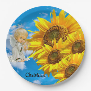 Sunflower Baby Angel Floral Paper Teller