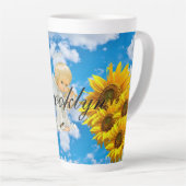 Sunflower Baby Angel Floral Sky Latte Tasse (Rechte Ecke)