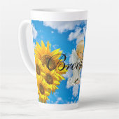Sunflower Baby Angel Floral Sky Latte Tasse (Linke Ecke)