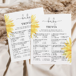 Sunflower Baby Trivia Baby Dusche Spiel