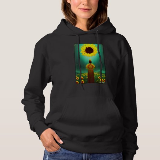 Sunflower Basket Flower Spring Meadow Green Natura Hoodie (Vorderseite)