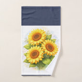 Sunflower Bath Towel Set Watercolor (Handtuch)