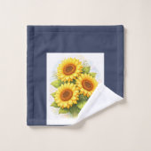 Sunflower Bath Towel Set Watercolor (Waschlappen)