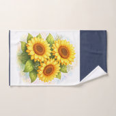Sunflower Bath Towel Set Watercolor (Handtuch)