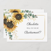  Sunflower Be My Bridesmaid Card Einladung (Vorne/Hinten)