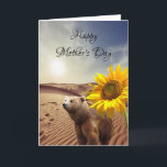 Sunflower Bear Mother's Day Folded Greeting Card Karte<br><div class="desc">Sunflower Happy Mother's Day Folded Greeting Card</div>