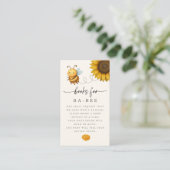 Sunflower Bee Baby Shower Book Request Card Visitenkarte (Stehend Vorderseite)