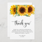 Sunflower BIrthday Dankeskarte (Vorne/Hinten)