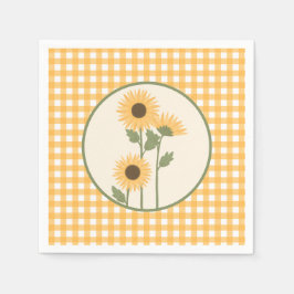 Sunflower Birthday Party Napkins Serviette