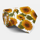 Sunflower Bloom Floral Pattern Krawatte (Gerollt)