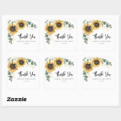 Sunflower Bloom Script Wedding Vielen Dank Quadratischer Aufkleber (Blatt)