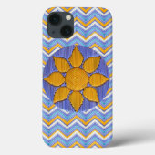 Sunflower Blue Chevron Case-Mate iPhone Hülle (Rückseite)