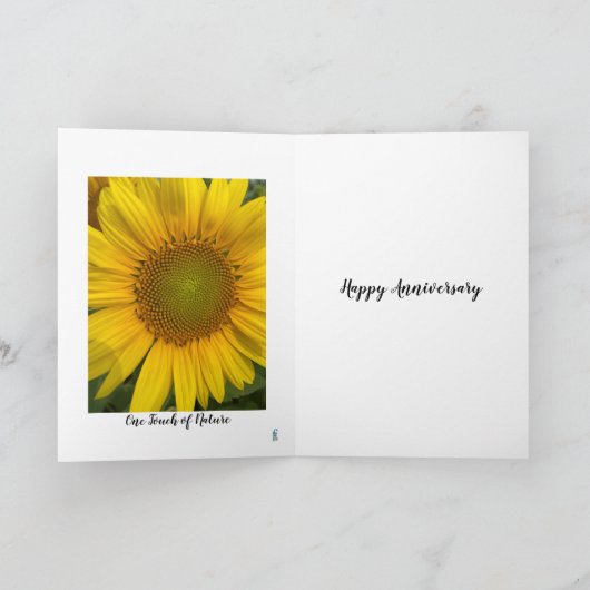 SUNFLOWER BLUE CLOUD SKY ANNIVERSARY GREETCARD KARTE (Innenseite)