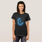 Sunflower Blue Ribbon T1D T2D Diabetes Awareness B T-Shirt (Vorne ganz)