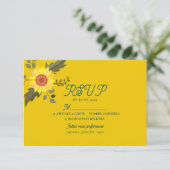 Sunflower Boho Wedding RSVP Card Karte (Stehend Vorderseite)