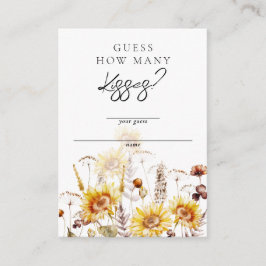 Sunflower Boho Wildblume Brautparty Guess Kiss Begleitkarte