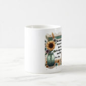 Sunflower Boot Mug, "God Sees Where You Can Be" Kaffeetasse (Mittel)